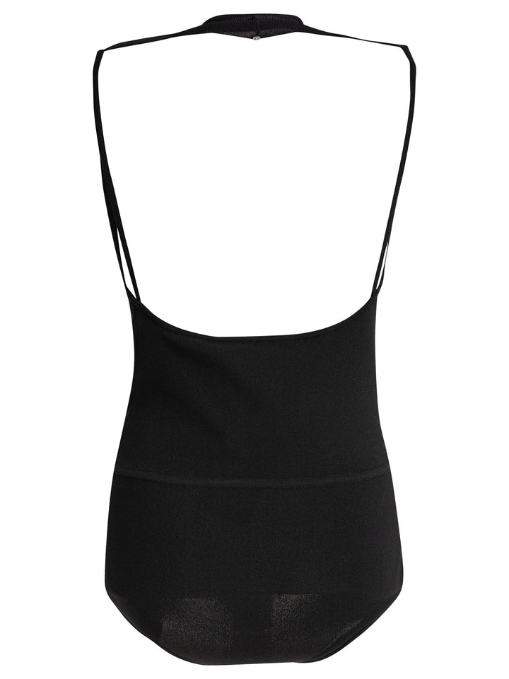 Max Mara Sportmax Sleeveless Draped Bodysuit Top - Nero | 859517cc494c6e00274546fc71a47d22321b4070