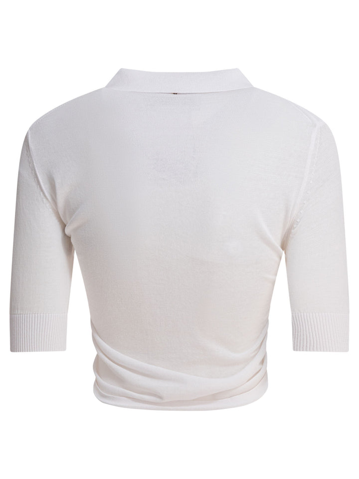 Max Mara Sportmax Cropped Short-Sleeved Polo Shirt Polo shirts - Bianco | b1a6ec073d457a723a7661b1697e02091a05e615