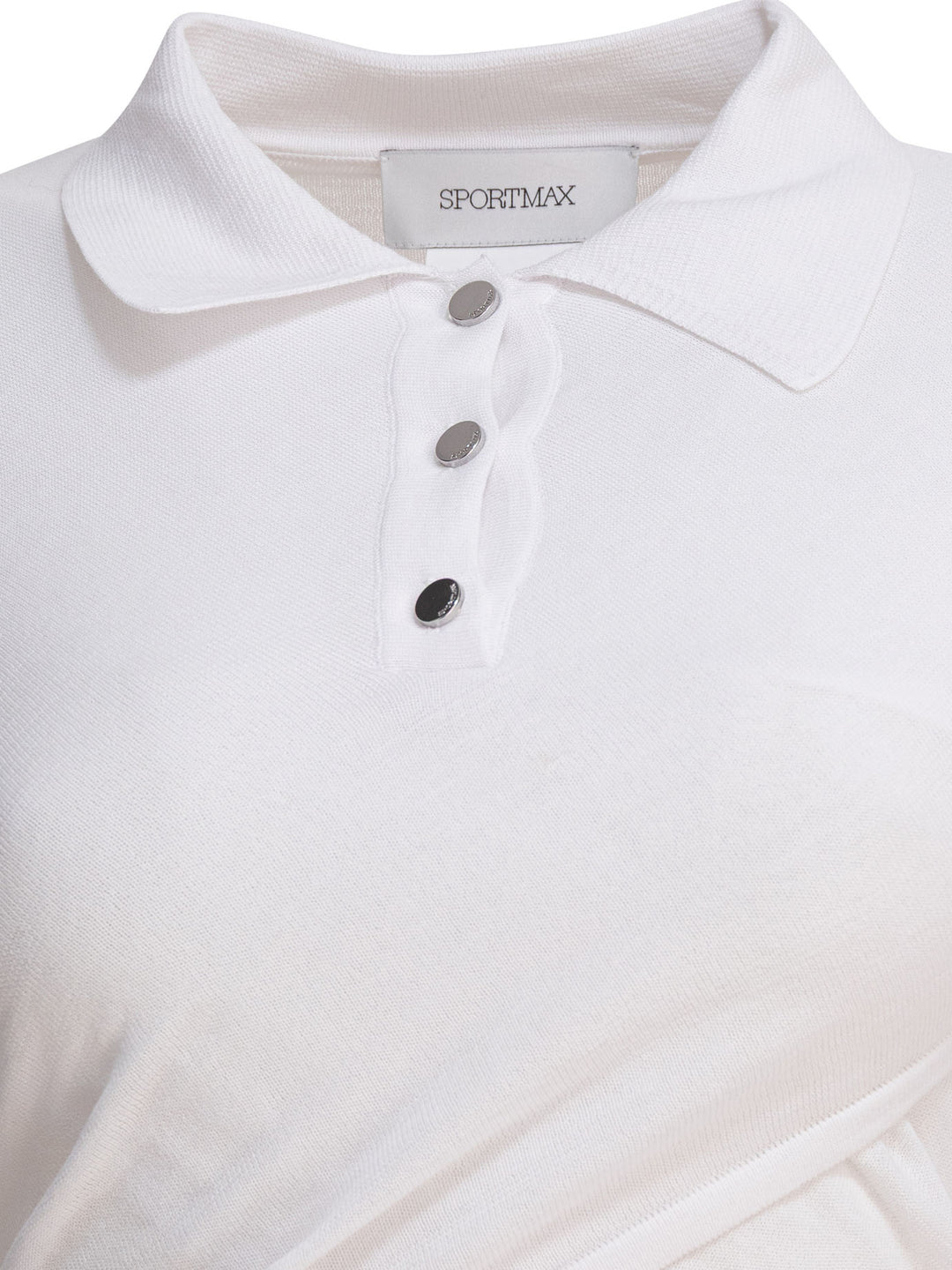 Max Mara Sportmax Cropped Short-Sleeved Polo Shirt Polo shirts - Bianco | dfa0275927dd247ca70a3aea37f4b68b2ed64046