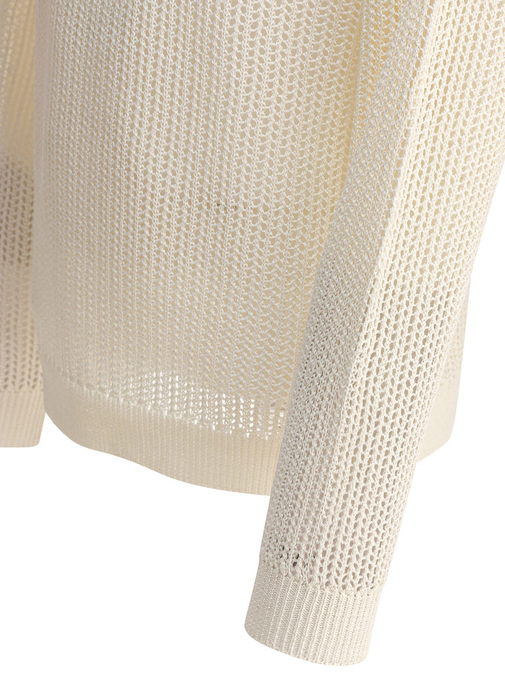 Nonnative Cotton Blend Crewneck Sweater Knitwear - Bianco | 433520b86967fbe0329721dba296e52514026dce