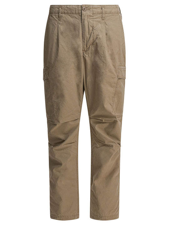 Cotton Cargo Pants Trousers Beige