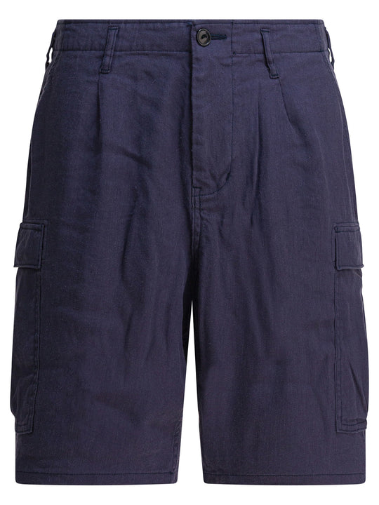 Linen Cargo Shorts Blu