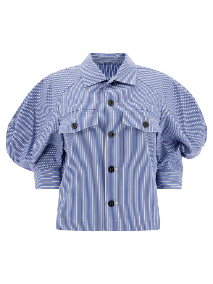 Sacai Cotton Shirt Shirts - Blu | e91ddc5dbbc1ea1976de6e35022e1e12368ac0c0