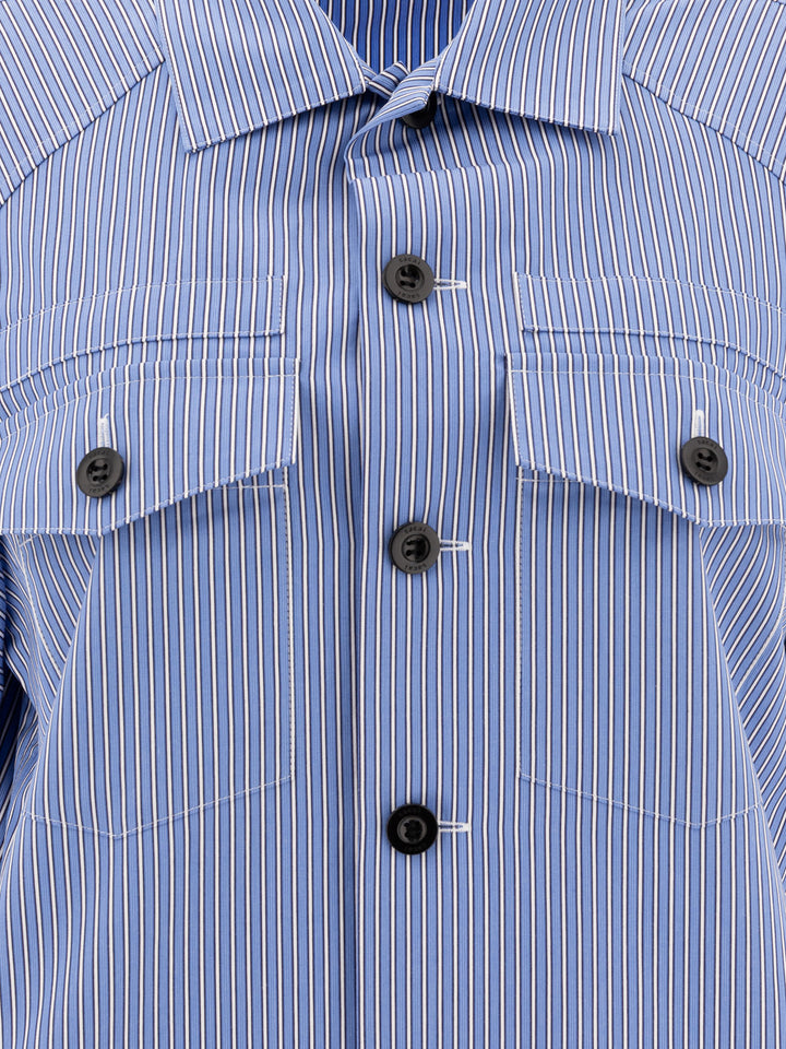 Sacai Cotton Shirt Shirts - Blu | cebde68a94d1726b2f21244d2b8497616285cef1
