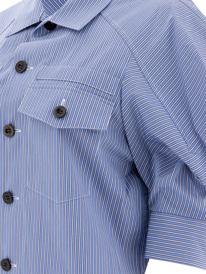 Sacai Cotton Shirt Shirts - Blu | fa94ea7e061583b429c05a796eb80b840b219cdc