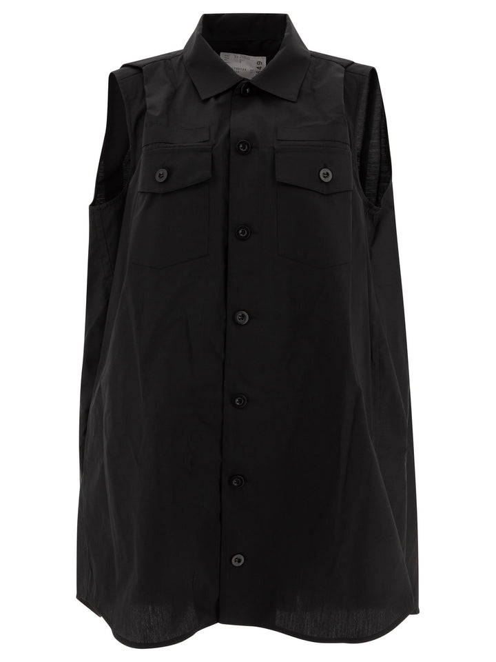 Sacai Shirt Dress Abiti - Nero | 7fcf5142040758238b73d7ff66a32bf58a4b0ca9