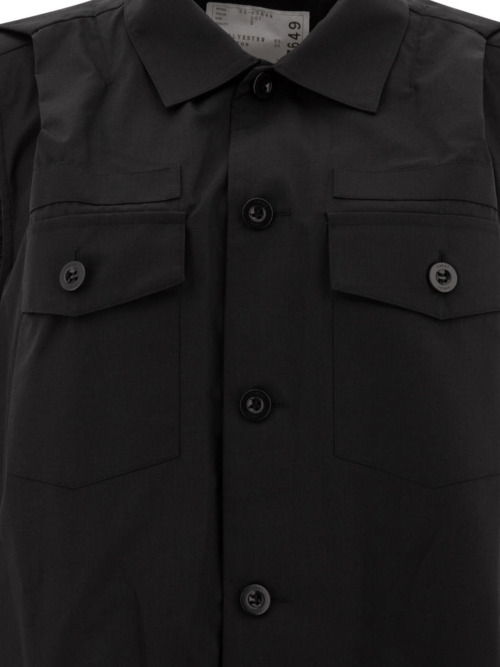 Sacai Shirt Dress Abiti - Nero | 4d9315c396e0179980c699ea5488bff6fff343f6
