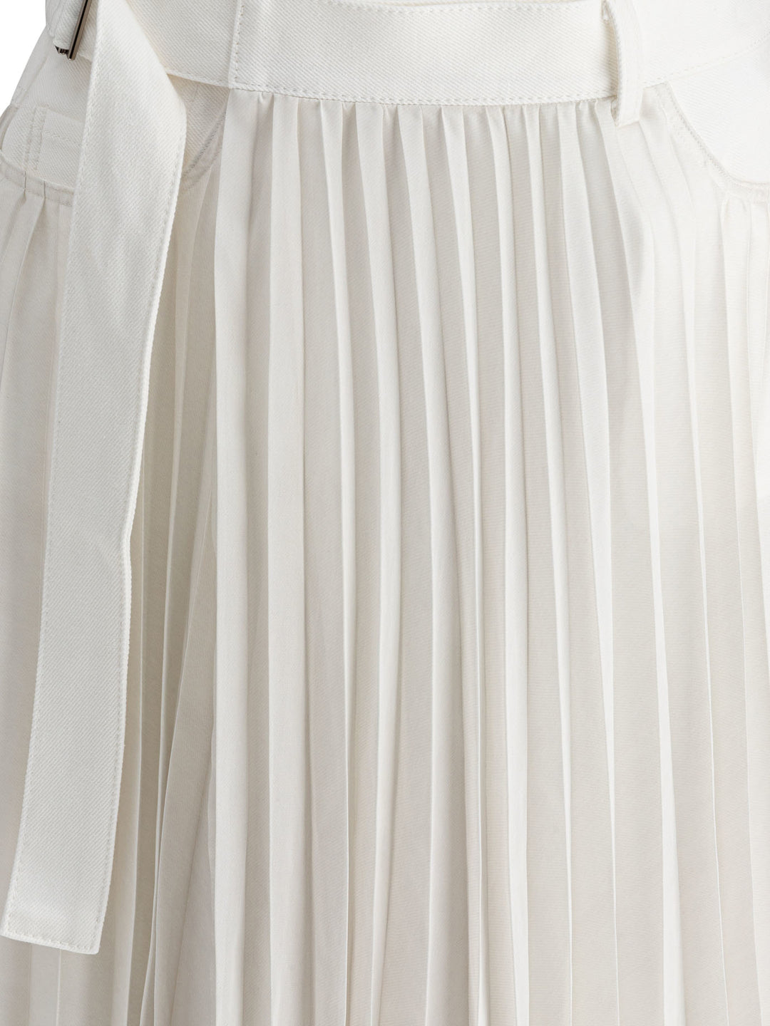Sacai Pleated Skirt Gonne - Bianco | e267362d09216a42f178e8a65181b119cac1c156