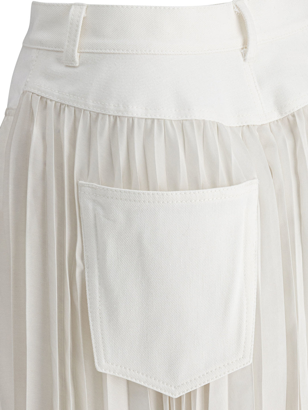 Sacai Pleated Skirt Gonne - Bianco | 3f0110b69c4c9da7e78a5d5244079d554477b61a