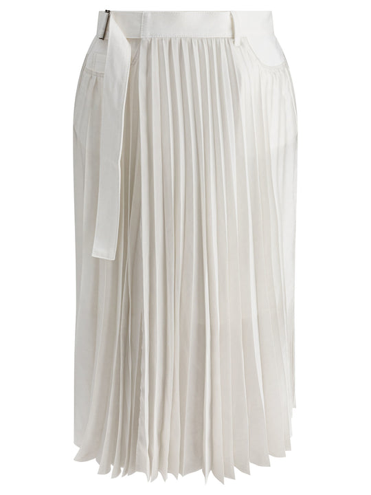 Pleated Skirt Gonne Bianco