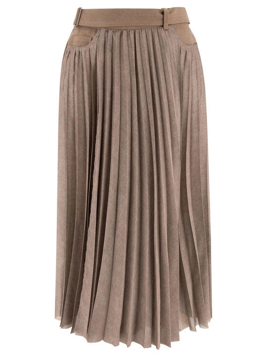 Pleated Skirt Gonne Beige