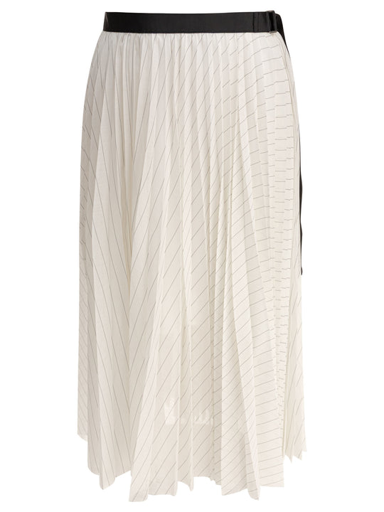 Pleated Skirt Gonne Bianco