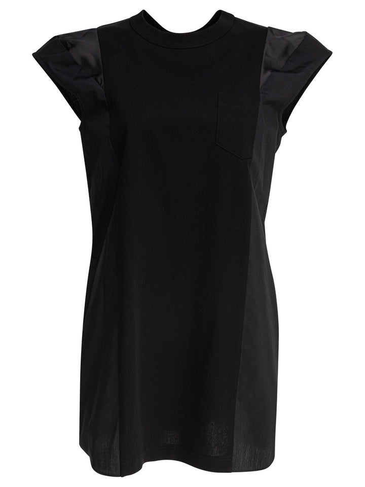 Sacai Cotton Jersey Dress Abiti - Nero | dc28e73f7d6ae615b887315c017372ce71eaafd2