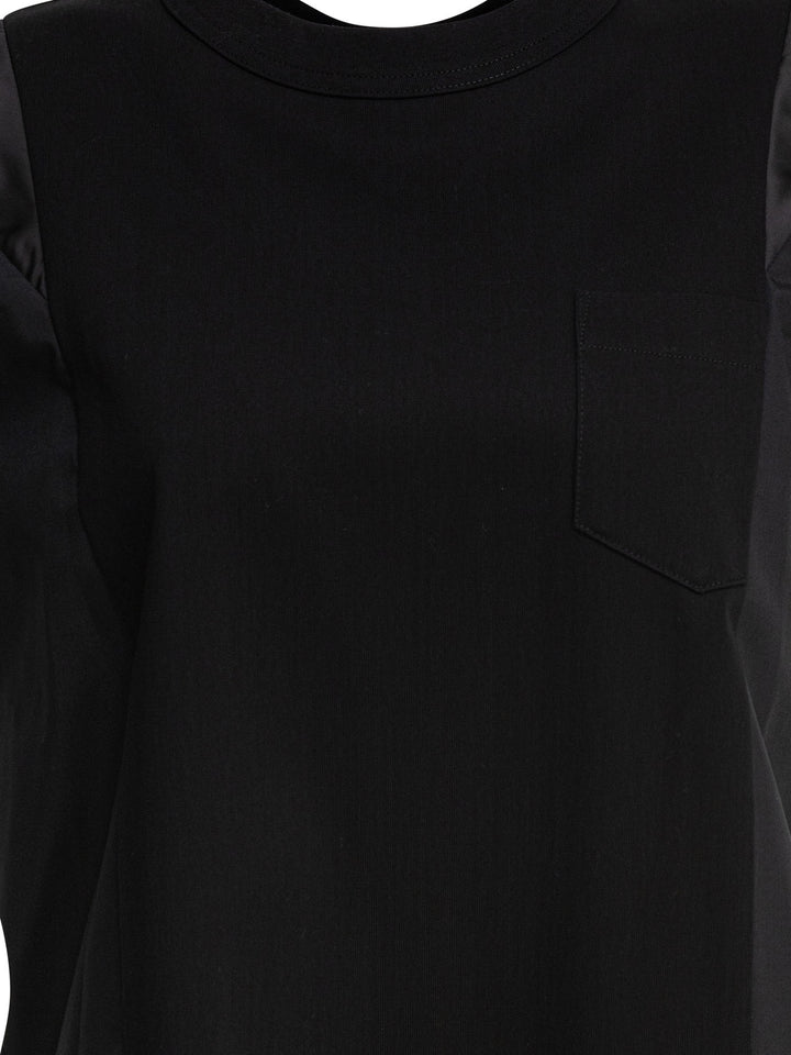 Sacai Cotton Jersey Dress Abiti - Nero | 303ade6e27f7c468a581c7e0618faad218b4e000