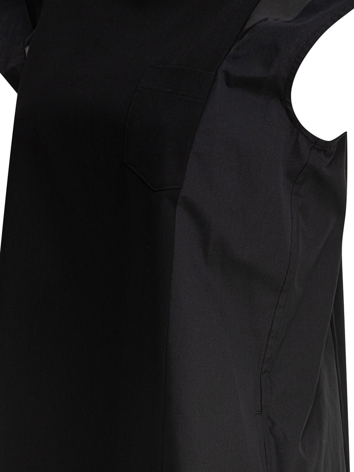 Sacai Cotton Jersey Dress Abiti - Nero | 7bfea44af60407f5e52be5fd1fbc3de8ed7199ec