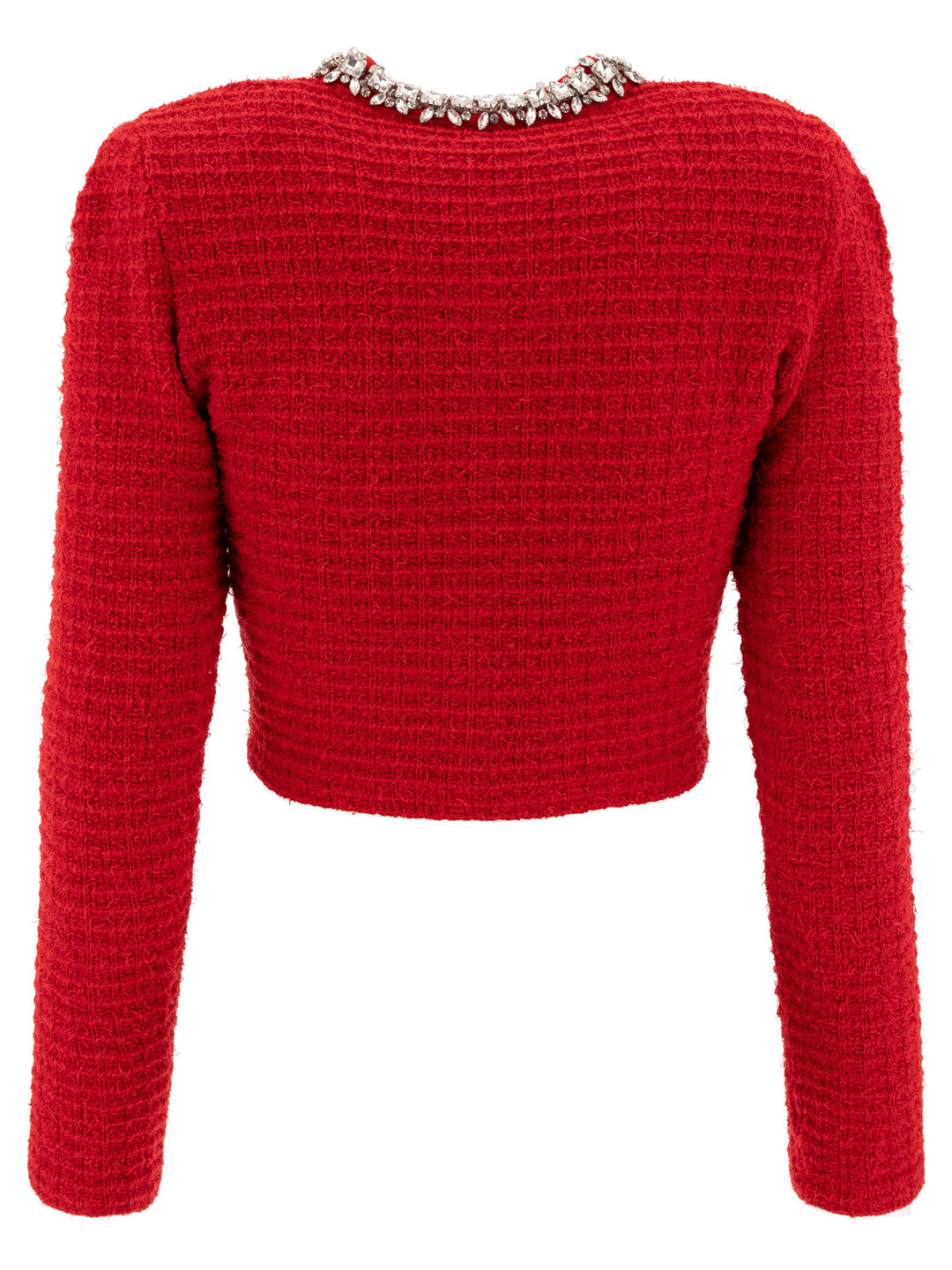 Self-Portrait Cardigan With Crystals Knitwear - Rosso | 1ee16b039f509ad4fd9a6fc465ecf7570addf479
