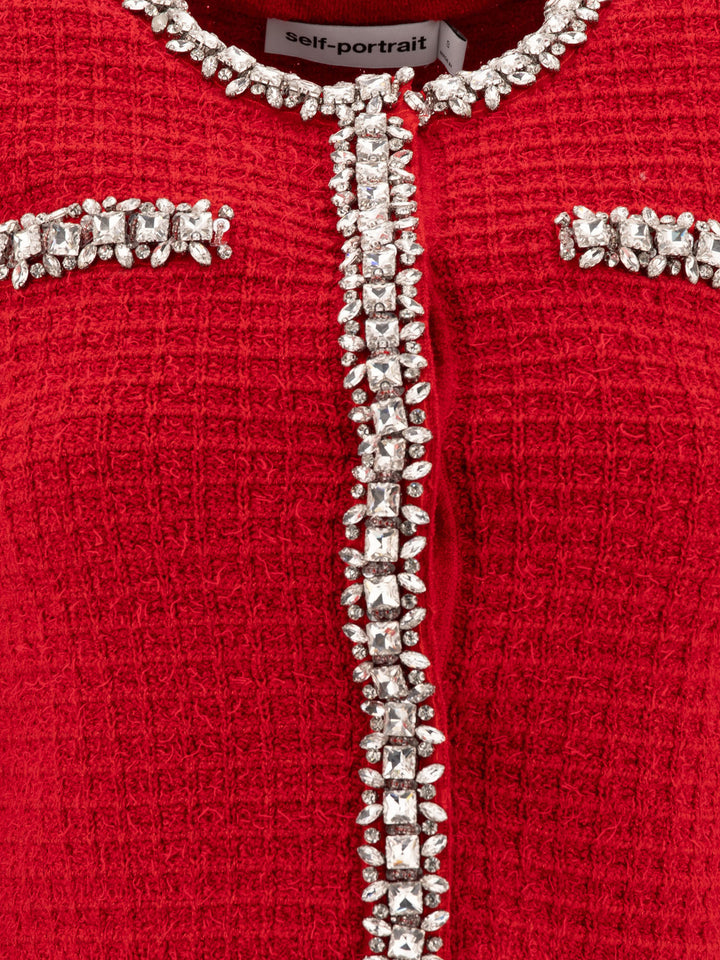 Self-Portrait Cardigan With Crystals Knitwear - Rosso | ac576d4def96803c0fdcfad23cbb4f20fd81a4dd