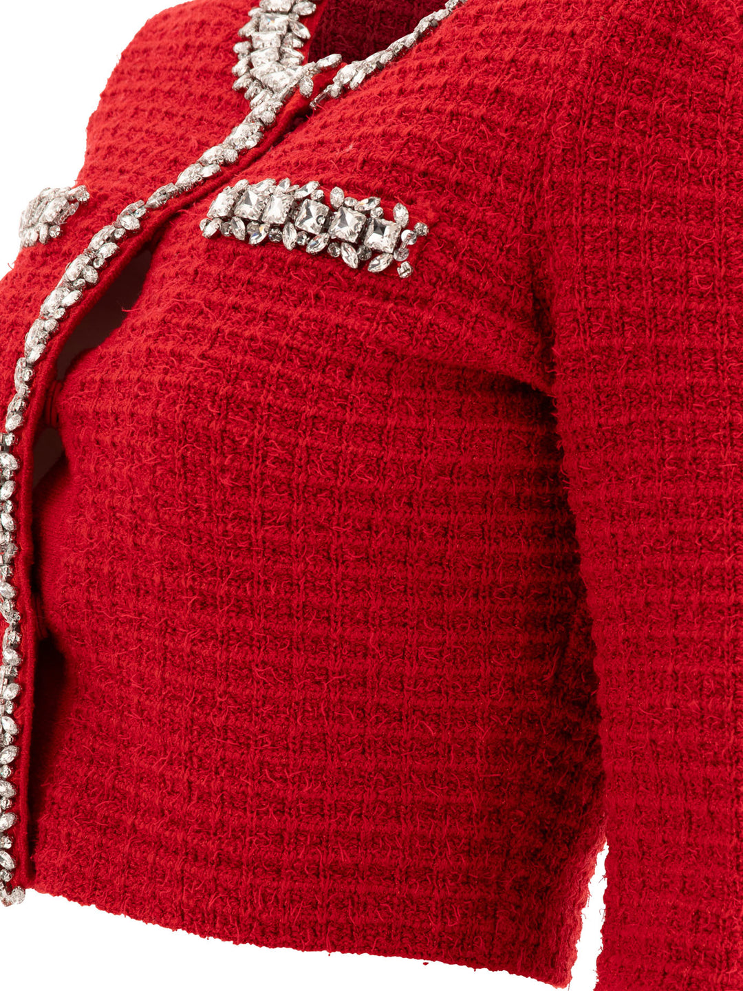 Self-Portrait Cardigan With Crystals Knitwear - Rosso | 53d6edc30caee39f7dec81fea79da620db268e07
