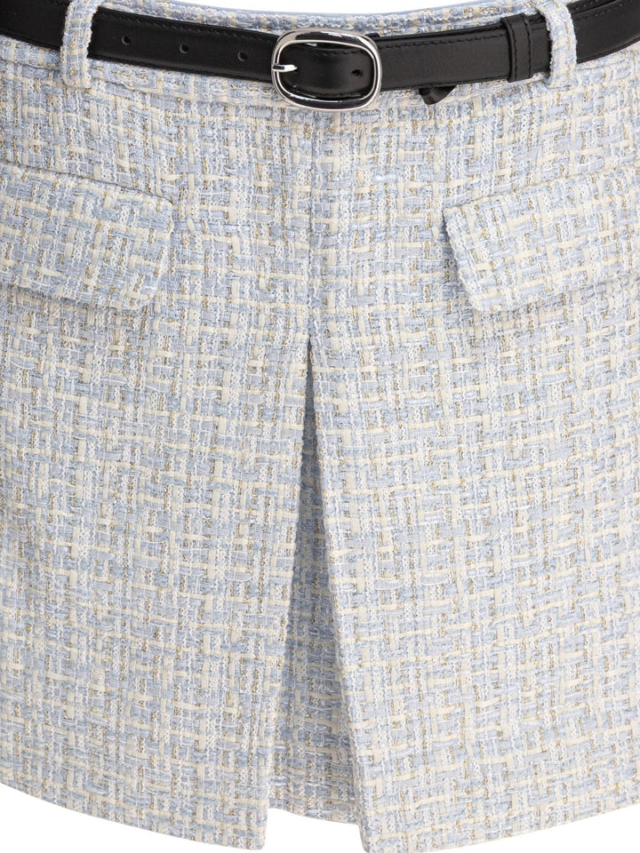 Self-Portrait Belted Miniskirt Gonne - Blu | 0709b2832dc544d10202f49d2f3a0c347fb36854