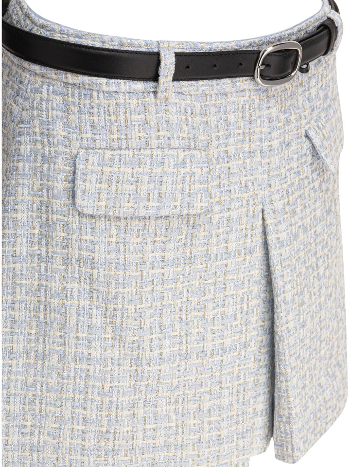 Self-Portrait Belted Miniskirt Gonne - Blu | 6e0bd3697623a32ad9794e49cc44367cfd3e82d4