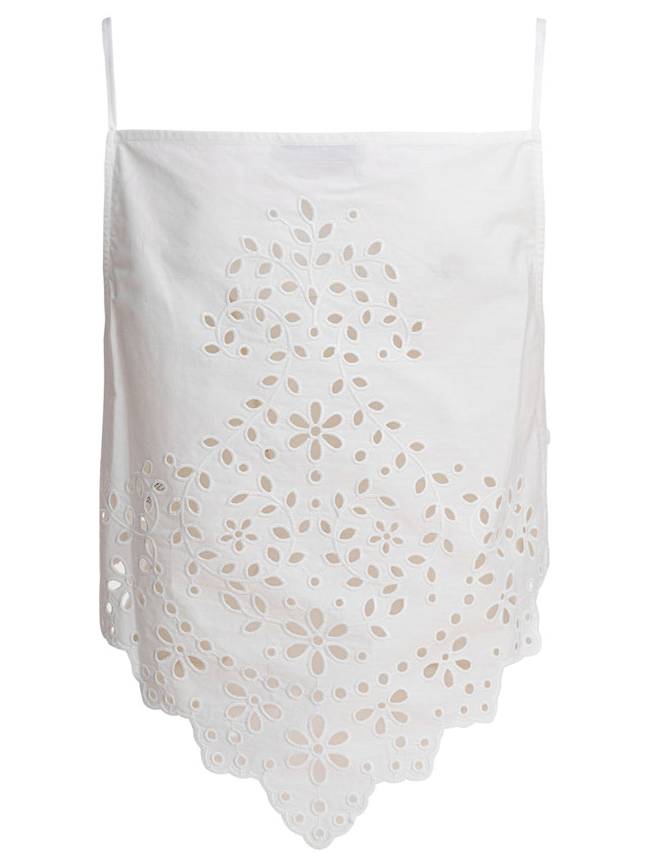 Self-Portrait Cotton Embroidered Top Top - Bianco | 5ee27b9a715dd144bc5c357b546eed30e42e3c22