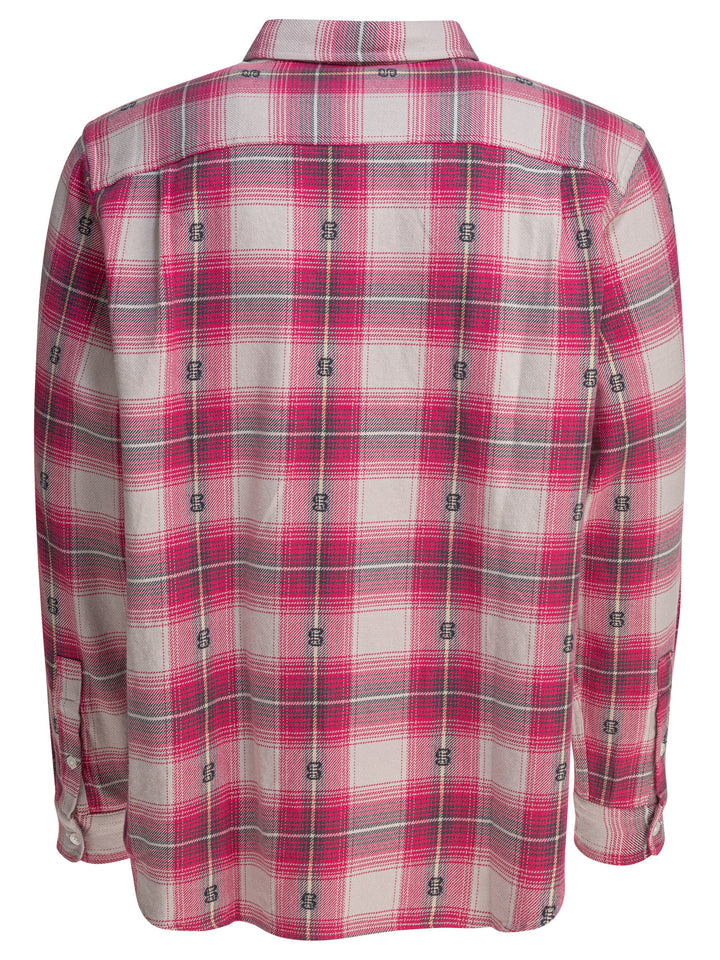StüSsy Motif Plaid Shirt Shirts - Rosa | c77b1d2b70b4b7990962867c5f17233d42b5136c