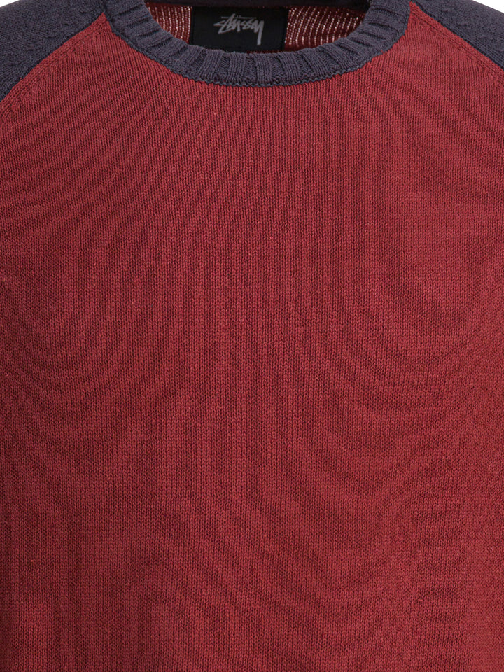StüSsy Raglan Knitwear - Rosso | d07ef7e831f197b57f17cace854fc377ae250ae7
