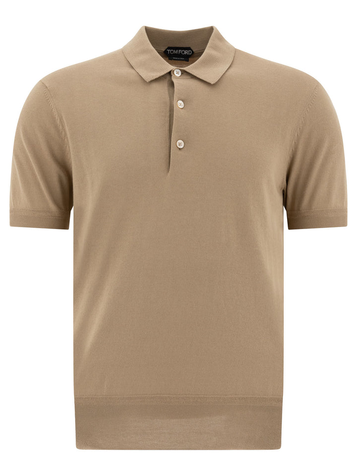 Tom Ford Polo aus Kaschmir und Seide Beige Poloshirt