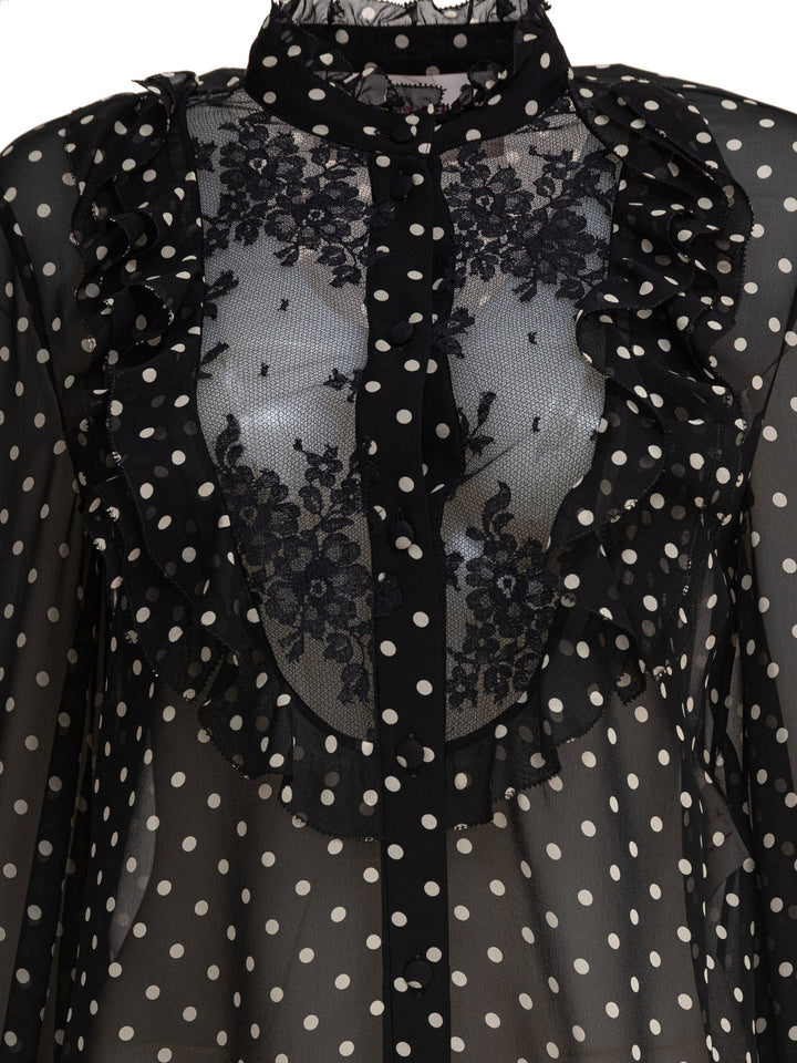 Valentino Silk Long-Sleeved Shirt Shirts - Nero | b3af5280d01442f4131884aedcd34566f84b63ff