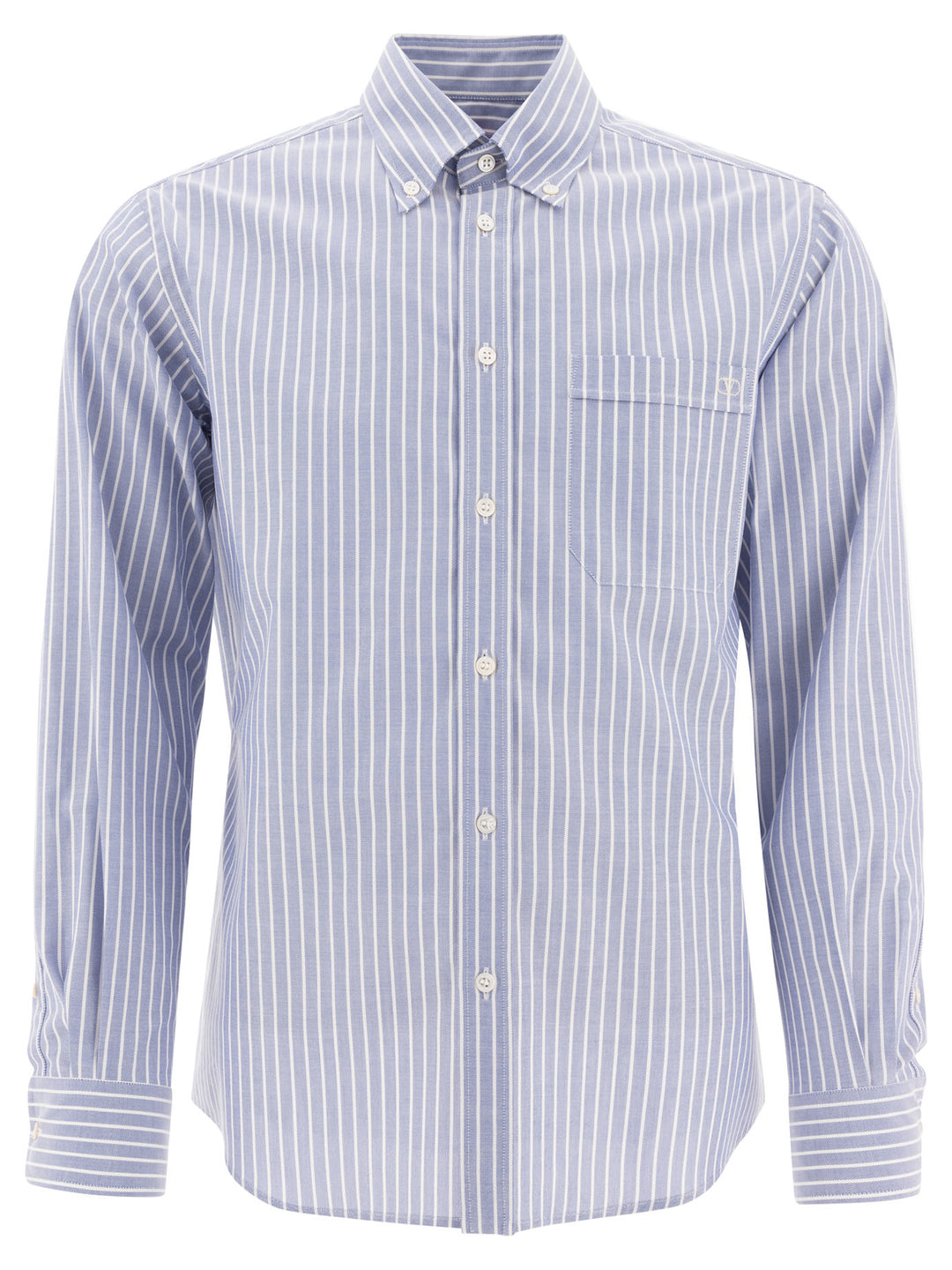 Valentino Cotton Striped Shirt Shirts - Light blue | fd7108d0acfb6137006c2efc8587aaf1a7d8b813