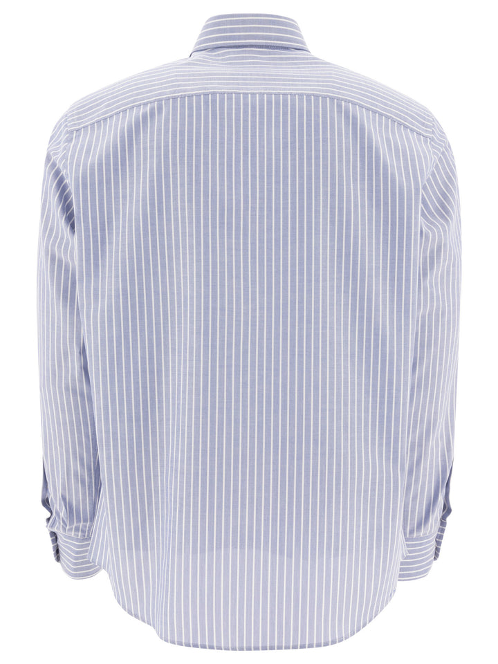 Valentino Cotton Striped Shirt Shirts - Light blue | 9987a8c0a027fa76b7207b3cb5093de10f14ab6f
