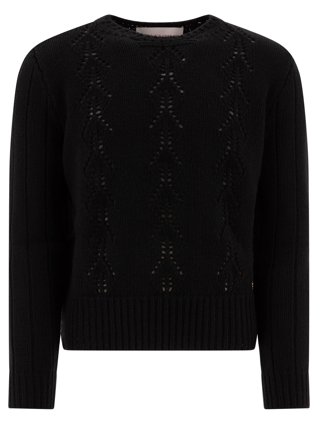 Valentino Virgin Wool Crewneck Sweater Knitwear - Nero | 27801228628446a0159f3d053789dd9a9d214402