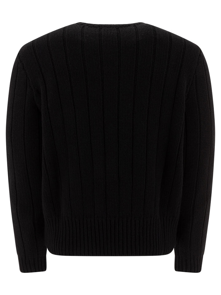 Valentino Virgin Wool Crewneck Sweater Knitwear - Nero | 1fa7242ce996c862a1c8859e7ac202f754b56520