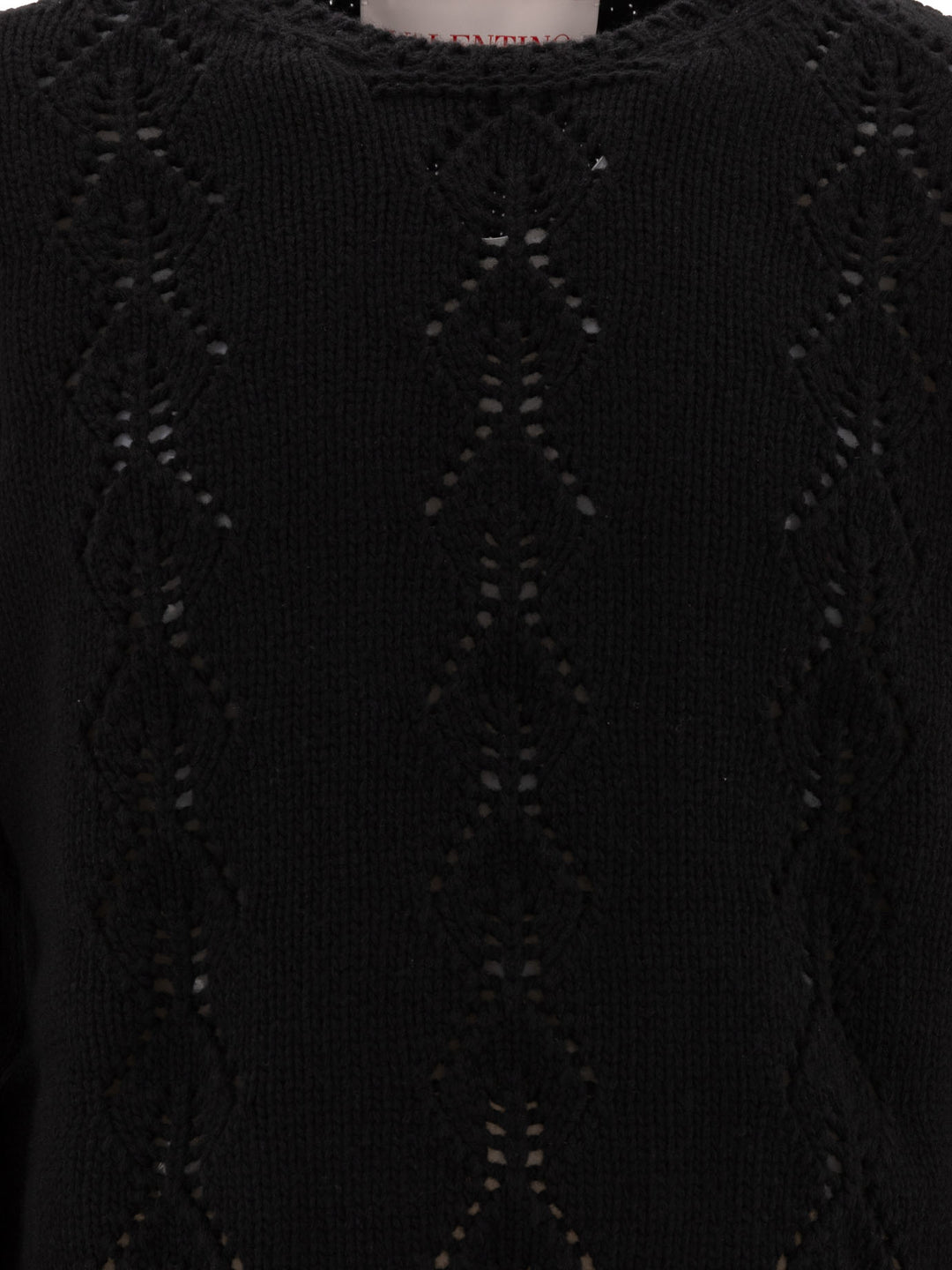 Valentino Virgin Wool Crewneck Sweater Knitwear - Nero | e116258f1588d90fdb37ab26af828a81151f6228