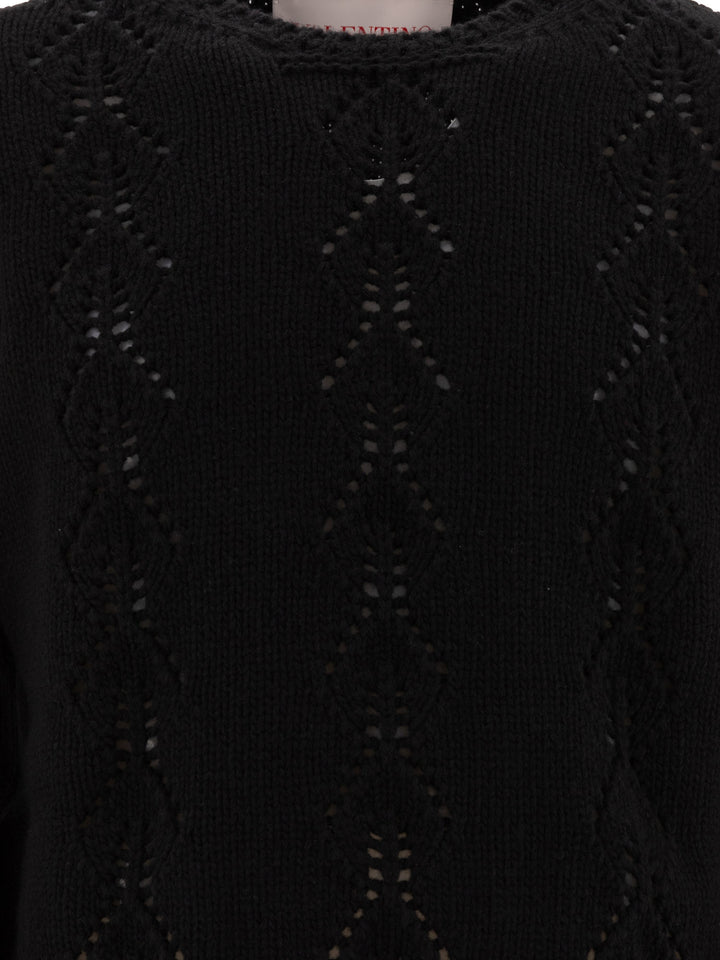 Valentino Virgin Wool Crewneck Sweater Knitwear - Nero | e116258f1588d90fdb37ab26af828a81151f6228
