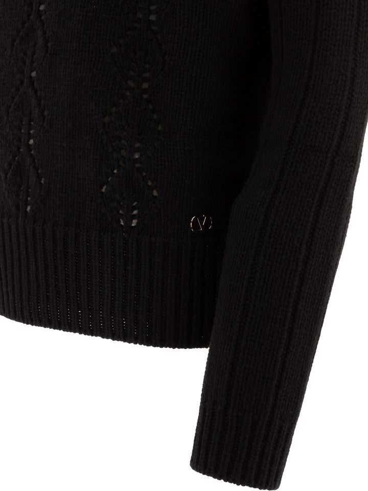 Valentino Virgin Wool Crewneck Sweater Knitwear - Nero | 908f406d652d605b20e2b65eeb5bcda33045dbce