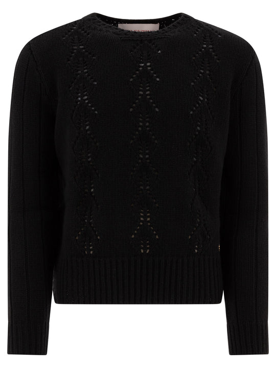 Virgin Wool Crewneck Sweater Knitwear Nero