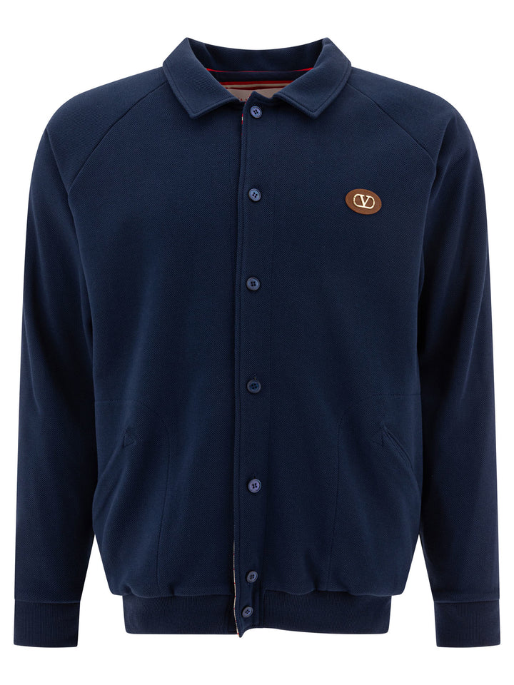 Valentino Cotton Cardigan Knitwear - Blu | 604fab83447f0ee0167fcdd9f858deb813e1bf68