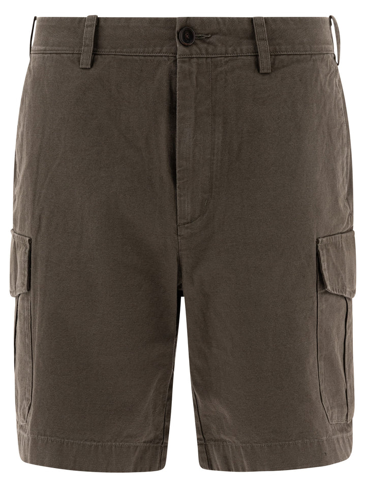 Vince Cotton And Linen Cargo Shorts - Verde | 6824c4ce90c88c59874118d30821b78eb01f1883