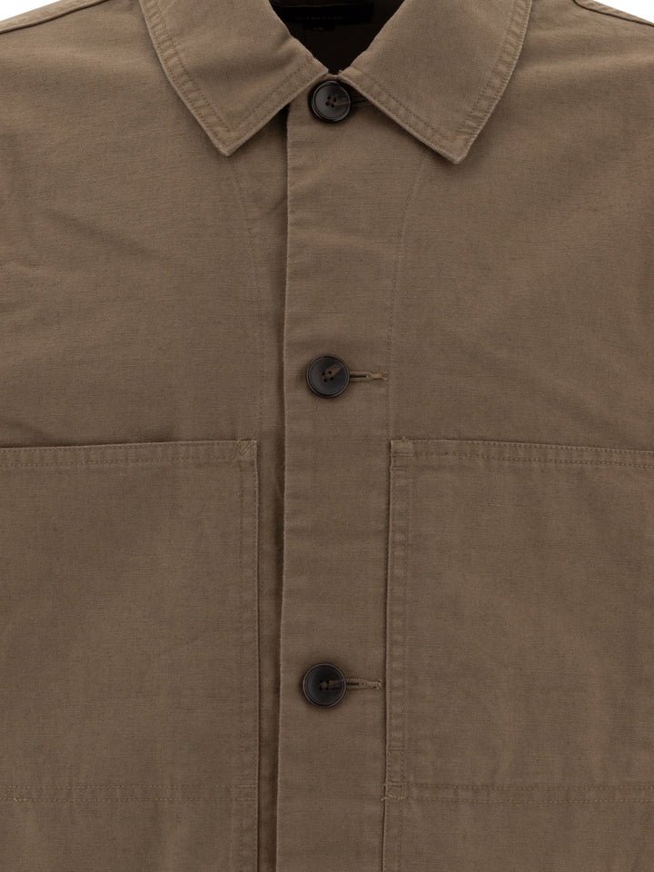 Vince Cotton And Linen Utility Jacket Jackets and Coats - Verde | 596d756ae11e69f154ec0dd7db414ff0f5bb5d5d