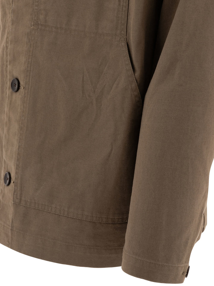Vince Cotton And Linen Utility Jacket Jackets and Coats - Verde | e2d47e6c10929d34eb4bfda57827e0a0627eb1f5