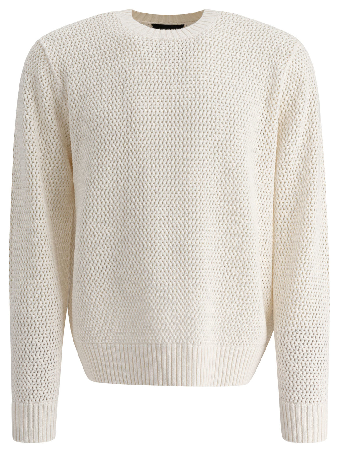 Vince Perforated Crew Neck Sweater Knitwear - Bianco | 7eaddbd36605d7f97c1dec3343bd289f6ff206d7
