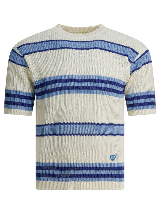 Short-Sleeved Knit Knitwear Blu