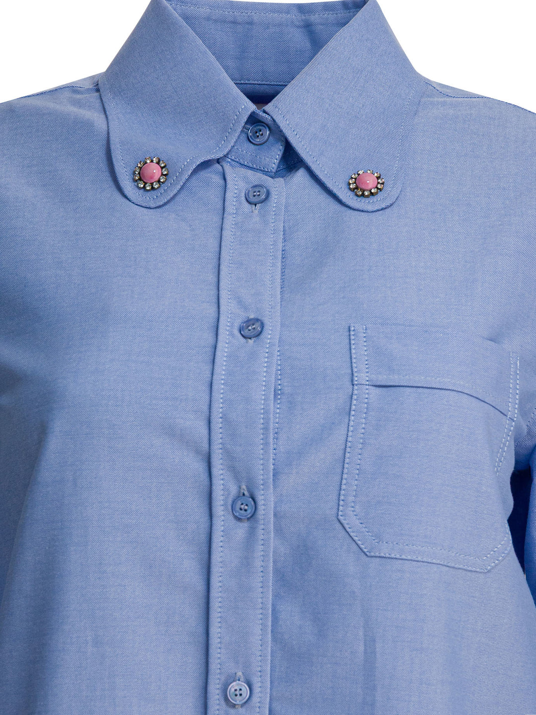 Valentino Shirt With Embellished Collar Shirts - Light blue | a55a279702d1f08965a4ce2fe41bd8b6bc51e1bc