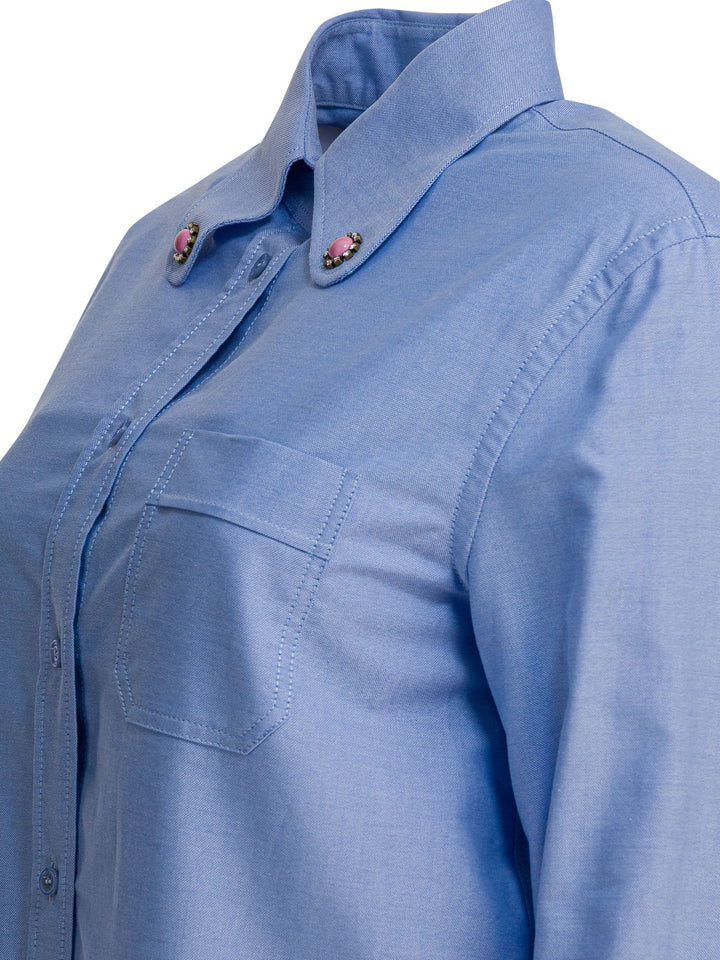 Valentino Shirt With Embellished Collar Shirts - Light blue | 4d7c02e032114dff4811c660c16dd18a224424c2