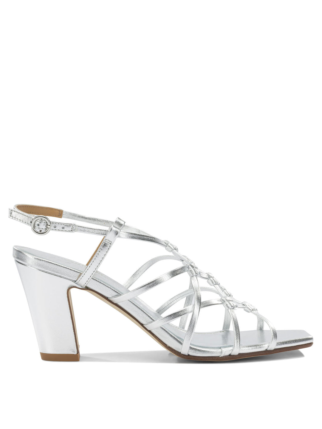Aeyde Acacia 75mm Sandali - Silver | 943b31a2d349ead212a733ca581babd01b1e60ed