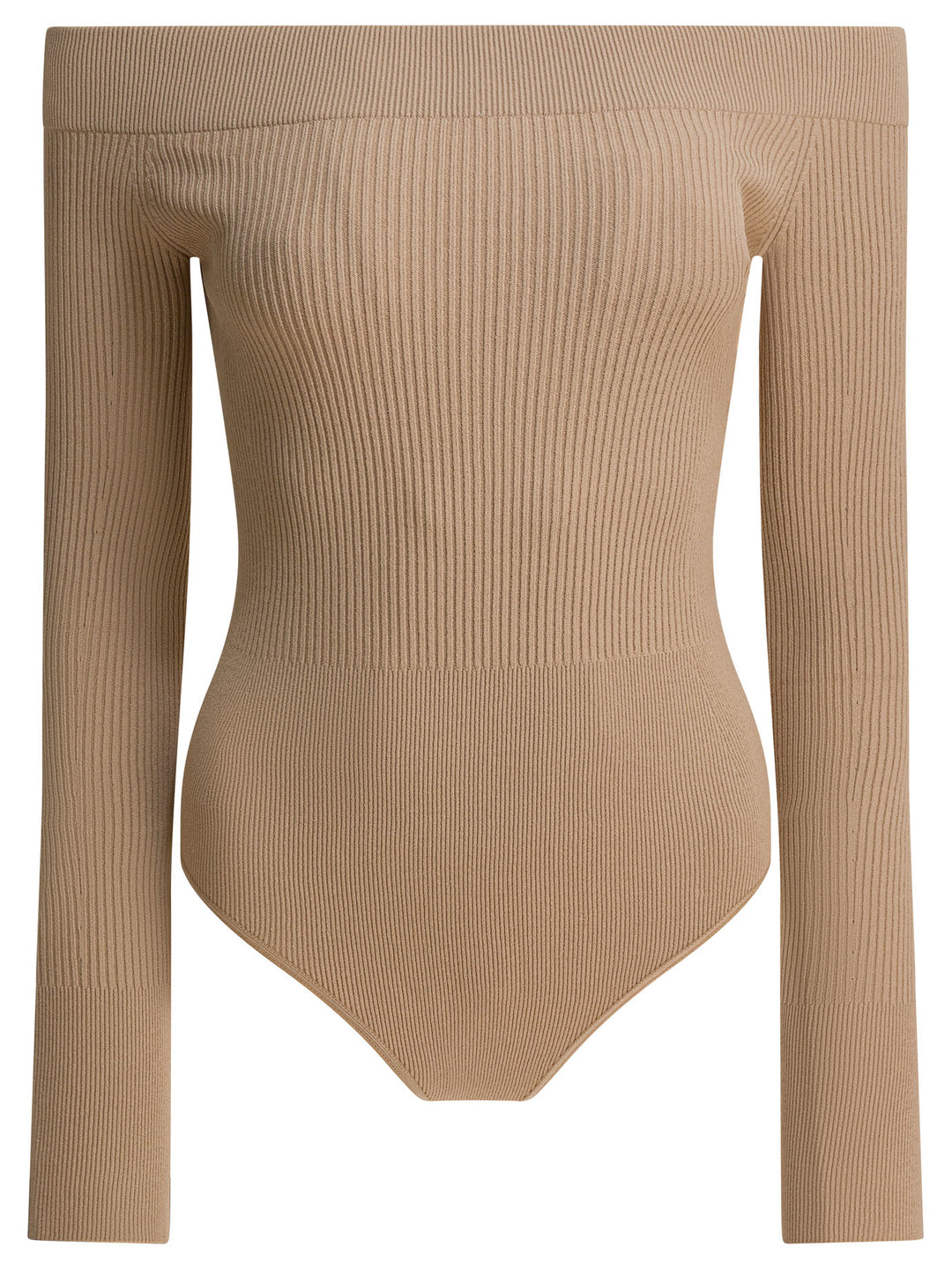 AlaïA Body Off-Shoulder Top - Beige | 7edbd1b40d3a26334d6ad7c15a9553dda6296f58