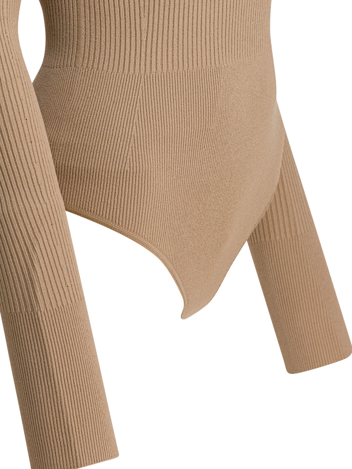AlaïA Body Off-Shoulder Top - Beige | 1c78100d9c9246f3d4d1a627e9ac8acfa176cb7b