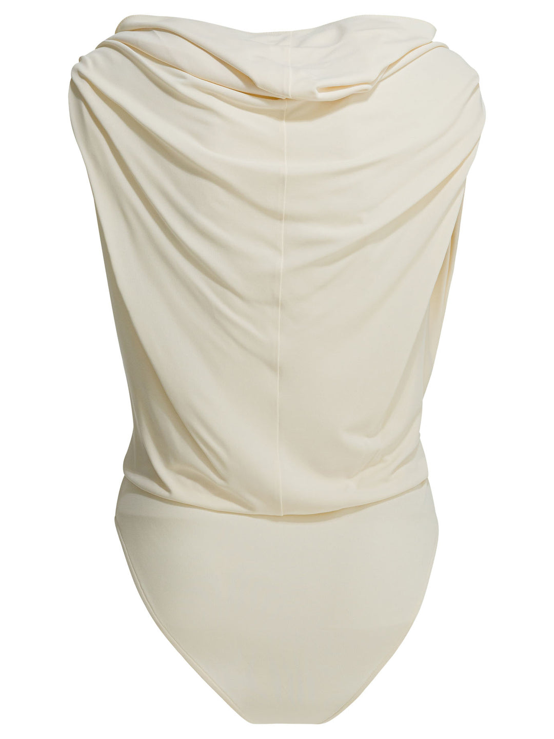 AlaïA Draped Bodysuit With Hood Top - Bianco | cbe887d6a238b386e5e124b536421b1d8e28f20f