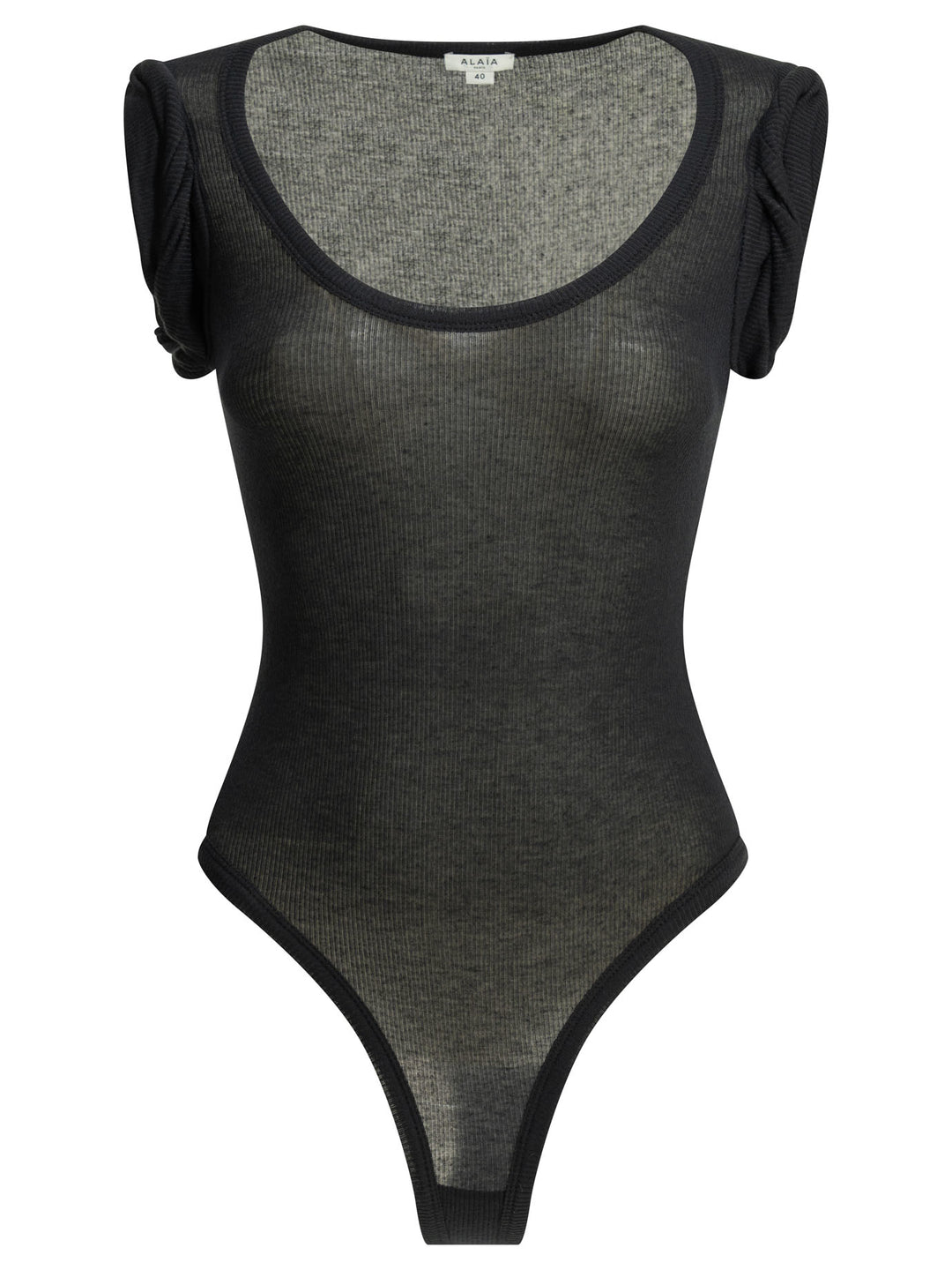 AlaïA Cashmere Blend Bodysuit Top - Nero | 615cb3bf5366e5ca7eb91ffbc8ce35c183e1b03a